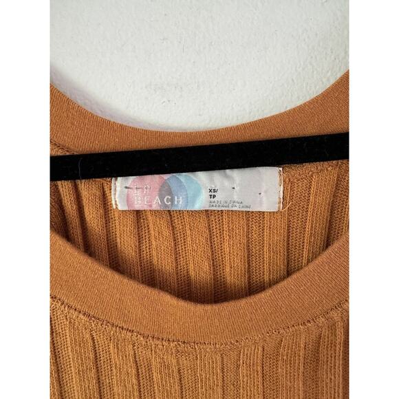 Free People Walk About Ribbed Maxi Dress Mustard Yellow XS Neutral Earthy Boho - Picture 7 of 8